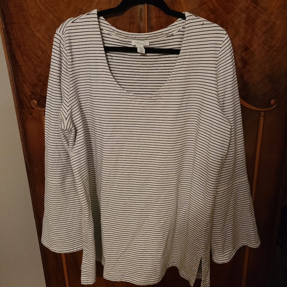Stripped Bell sleeved tunic sweatshirt